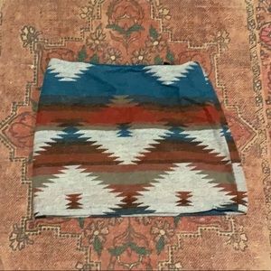 Tribal print mini skirt